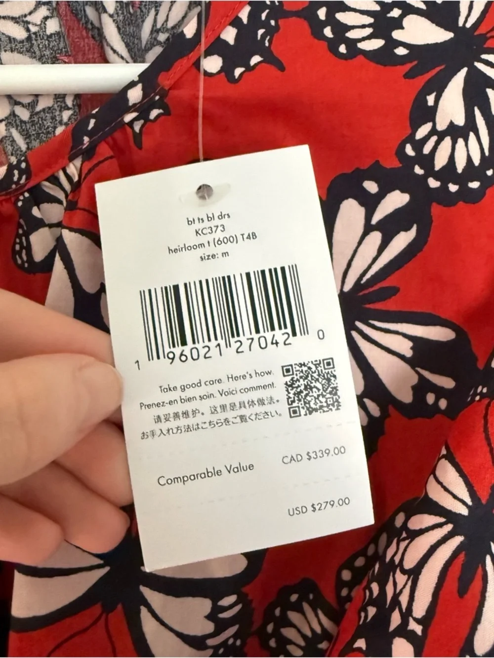 Kate Spade Red Butterfly Print Blake Dress